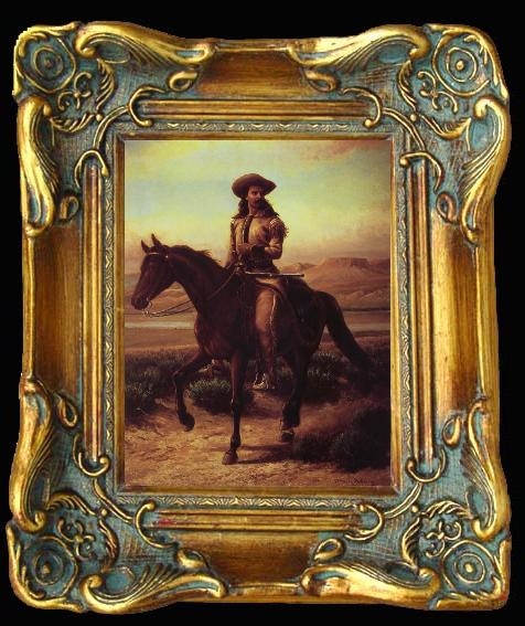 framed  William de la Montagne Cary Buffalo Bill on Charlie, Ta013-2